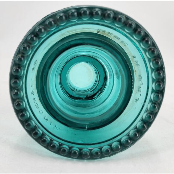 CD 154 Hemingray 42 Hemi Aqua Antique Glass Telegraph Insulator ROUND - Picture 3 of 6